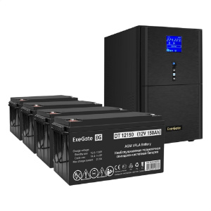 ���� ������ ��� ExeGate EX295990RUS + ������� 150A� EX282990RUS 4�� SineTower SZ-3000.LCD.AVR.3SH.1C13, black ��������-�������� ������������