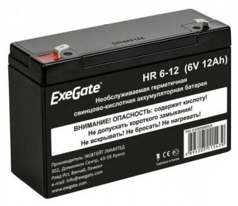 ���� ������ �������������� ������� ExeGate HR 6-12 (6V 12Ah), ������ F1 ��������-�������� ������������