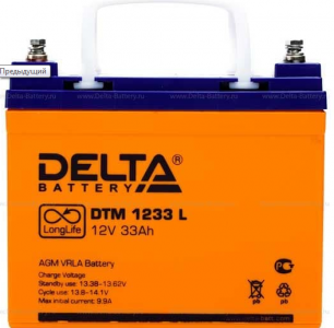 ���� ������ �������������� ������� Delta DTM 1233 L (12V / 33Ah) , ��������- ��������� ����������� , orange ��������-�������� ������������