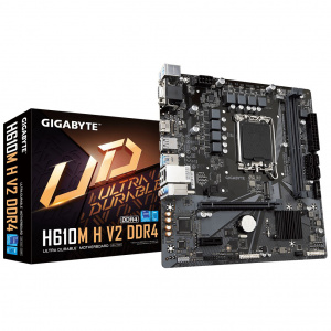 ����������� ����� Gigabyte H610M H V2, LGA1700, H610, 2*DDR5, 4*SATA, mATX D-Sub+HDMI