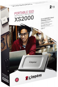 ���� ������ SSD-���������� ������� Kingston XS2000 SXS2000/2000G 2��, gray ��������-�������� ������������
