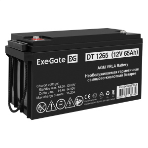 ���� ������ �������������� ������� ExeGate EX282980RUS DT 1265 (12V 65Ah, ��� ���� �6) ������ ��������-�������� ������������