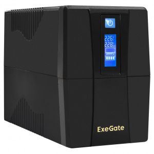���� ������ ���� �������������� ������� ExeGate Power Smart ULB-650.LCD.AVR.4C13 650VA/360W, LCD, AVR, 4�C13, Black ��������-�������� ������������