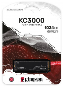 SSD-���������� Kingston KC3000, 1024GB, M.2 22x80mm, NVMe, PCIe 4.0 x4, SKC3000S/1024G