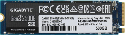 SSD-���������� ������� Gigabyte 500 Gb M.2 2280 M Gen3 2500E (G325E500G) �����