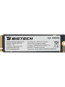 SSD-���������� BigTech M.2 PCIex4 gen4 1Tb, R/W 5000/4500��/� (BSDS1000M4E)