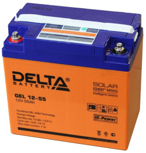 ���� ������ �������������� ������� Delta GEL 12-55 (12V / 55Ah) ��������-�������� ������������