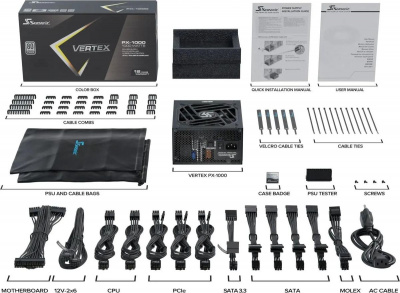���� ������� Seasonic Vertex PX-1000 (12102PXAFS) ������, 80+ Platinum, ATX 1000W