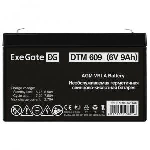 ���� ������ �������������� ������� ExeGate DTM 609 EX294052RUS 6V 9Ah ��������-�������� ������������