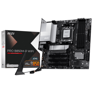 ����������� ����� MSI PRO B850M-P WIFI SocketAM5 AMD B850 4xDDR5 mATX AC97 8ch(7.1) 5Gigabit RAID+H