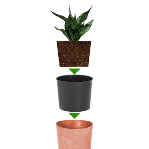 ����� Prosperplast Tubus Slim Beton Effect DTUS400E-R624, terracotta