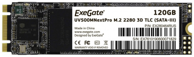 SSD-���������� ExeGate M.2 2280 120GB NextPro UV500TS120 (SATA-III, 22x80mm, 3D TLC), EX280464RUS