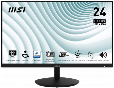 ���� ������ ������� 23.8" MSI Pro MP242A, black ��������-�������� ������������