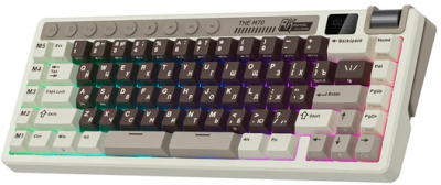 ���� ������ ���������� Royal Kludge RK M70 (75%) USB/2.4 GHz/BT, RGB, Hot Swap, Mokko Grey, RK Cream ��������-�������� ������������