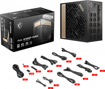 ���� ������� MSI MEG Ai1300P PCIE5, 1300W, 306-7ZP4A11-CE0 80+ Platinum, black