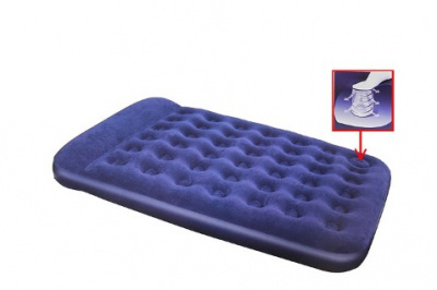 ���� ������ ������-������� Bestway Flocked Air Bed Double, blue ��������-�������� ������������