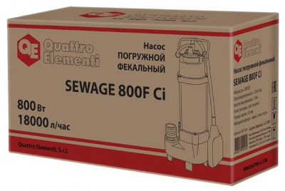 ���� ������ ����� ��������� Quattro Elementi Sewage 800F Ci (800 ��, 18000 �/�, ��� �������) ��������-�������� ������������