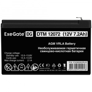 ���� ������ �������������� ������� Exegate EX285952RUS DTM 12072 12V, 7,2 Ah ��������-�������� ������������