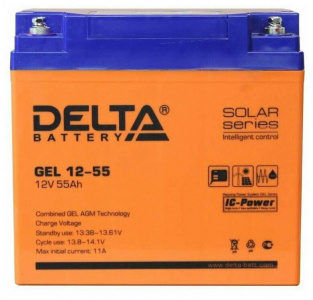 ���� ������ �������������� ������� Delta GEL 12-55 (12V / 55Ah) ��������-�������� ������������