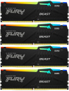 ����������� ������ Kingston FURY Beast DDR 5 DIMM 64Gb PC48000, 6000Mhz, RGB (Kit of 4) (KF560C40BBAK4-64) ������
