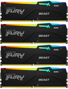 ����������� ������ Kingston FURY Beast DDR 5 DIMM 64Gb PC48000, 6000Mhz, RGB (Kit of 4) (KF560C40BBAK4-64) ������