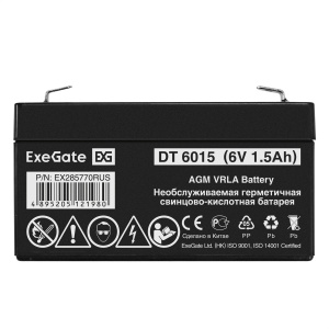 ���� ������ �������������� ������� ExeGate DT 6015 (6V 1.5Ah, ������ F1) EX285770RUS ������ ��������-�������� ������������
