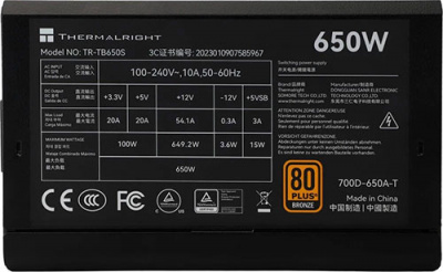 ���� ������� Thermalright (TR-TB650S) ������, 650W 80+ Bronze, ATX
