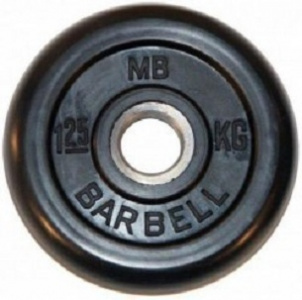 ���� ������ ���� ��� ������ MB Barbell MB-PltB26-1,25, black ��������-�������� ������������