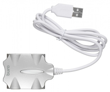 ���� ������ USB-��� USB 2.0 Buro BU-HUB4-0.5-U2.0-Candy, silver ��������-�������� ������������
