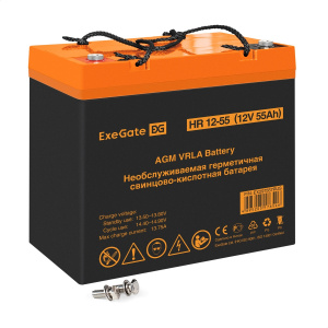 ���� ������ �������������� ������� ExeGate HR 12-55 EX297557RUS (12V 55Ah, ���� �6) ��������-�������� ������������