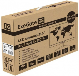 ���� ������ ������� 21.5" ExeGate ProSmart EV2207A, black ��������-�������� ������������