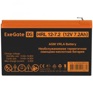 ���� ������ �������������� ������� Exegate EX285658RU HRL 12-7.2 12V, 7.2Ah ��������-�������� ������������