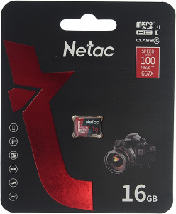 ���� ������ ����� ������ Netac 16GB P500 Extreme PRO MicroSDHC V10/U1/C10 up to 100MB/s (NT02P500PRO-016G-S) ������ ��������-�������� ������������