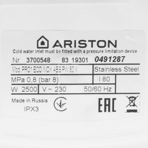 ��������������� Ariston PRO1 ECO INOX ABS PW 80 V