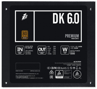 ���� ������� 1STPLAYER ATX 600W DK PREMIUM PS-600AX 80 PLUS BRONZE