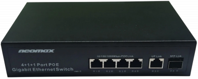 ���������� Neomax NMS-106PoE-1000-S ������, �������������, 6 ������ 1000 Mbps, 4xPoE+, 1xSFP, 110W, ������
